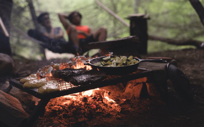 BBQ over a campfire